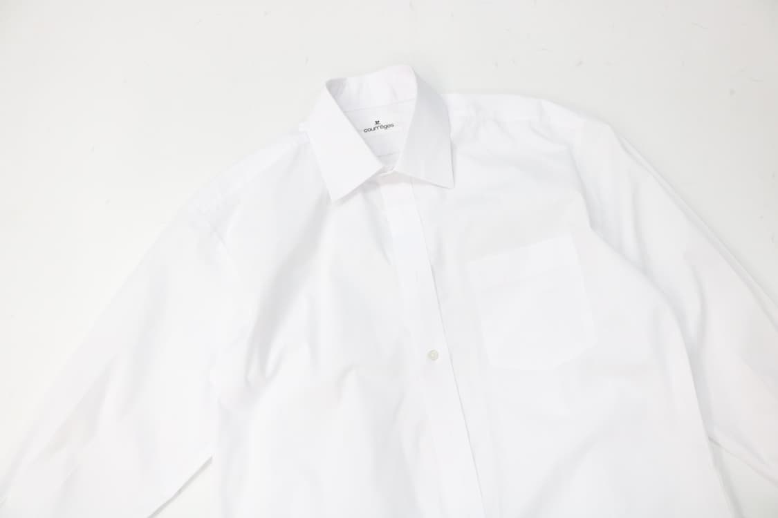 Courreges 쿠레주 빈티지 미니멀 화이트 드레스 셔츠 상품이미지3
