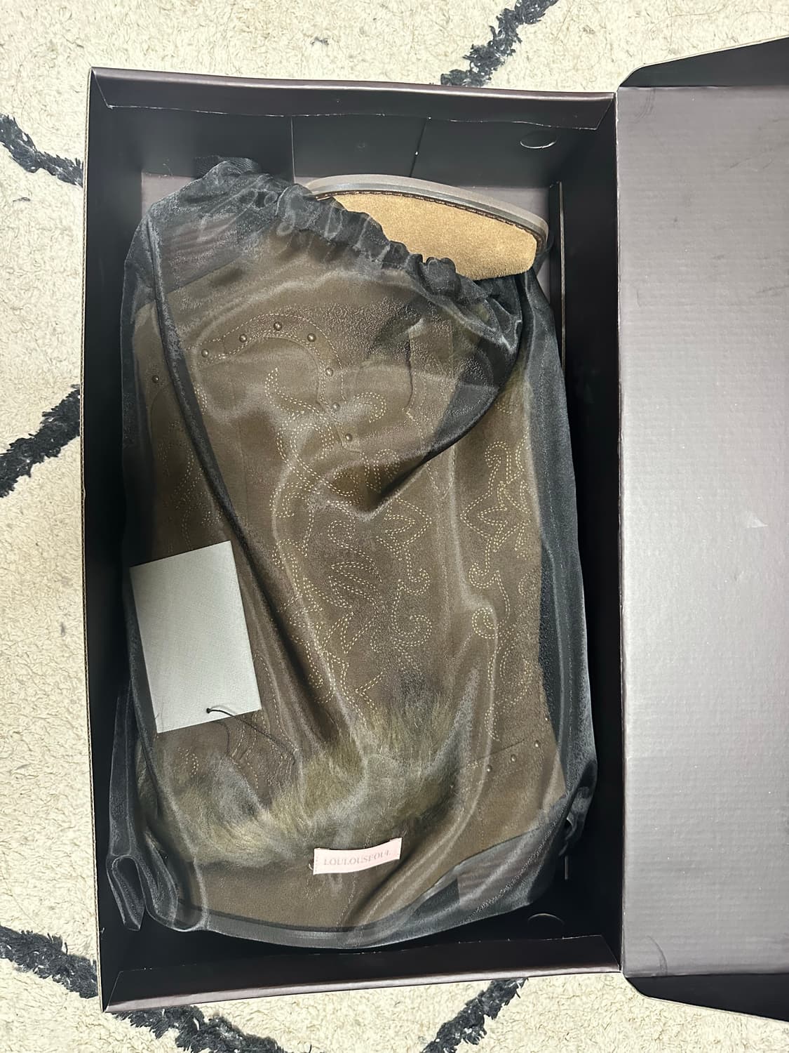 루루서울 웨스턴 믹스 퍼 부츠 225 상품이미지5