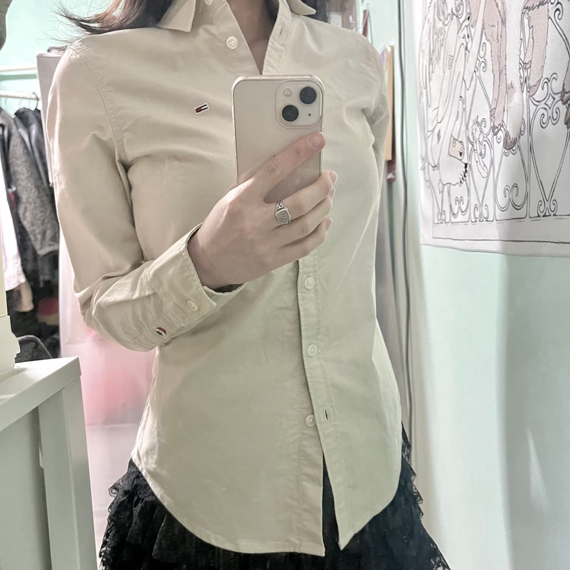 타미힐피거 라이트베이지 코튼 셔츠 상품이미지1