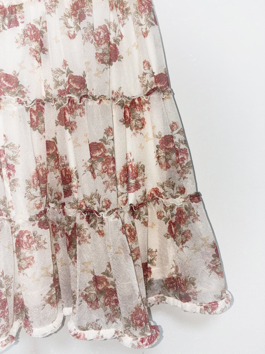 일본 빈티지 백예린 모리걸 로즈 플라워 원피스 상품이미지4