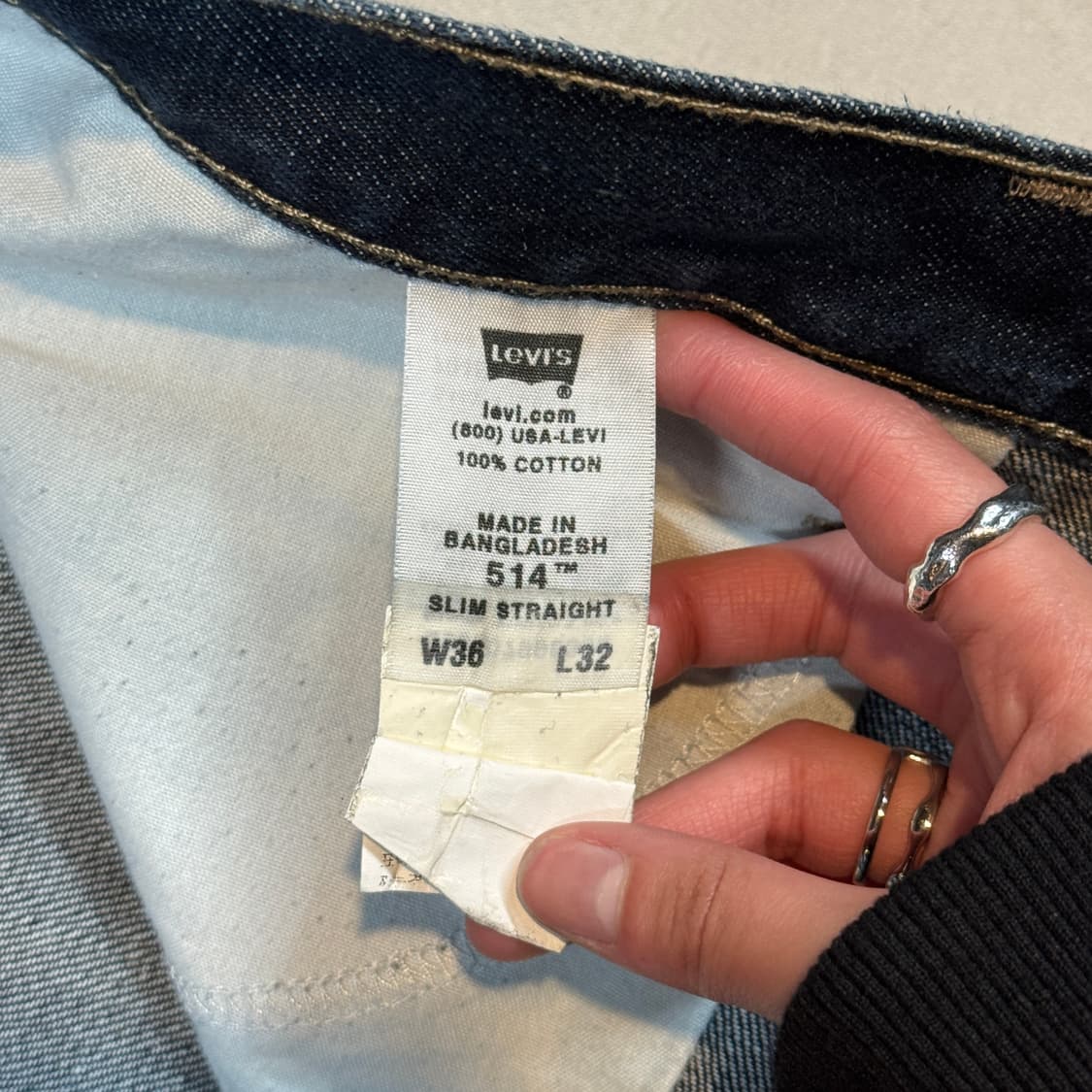 36inch) 리바이스 514 슬림 스트레이트 진청 데님 청바지 상품이미지9