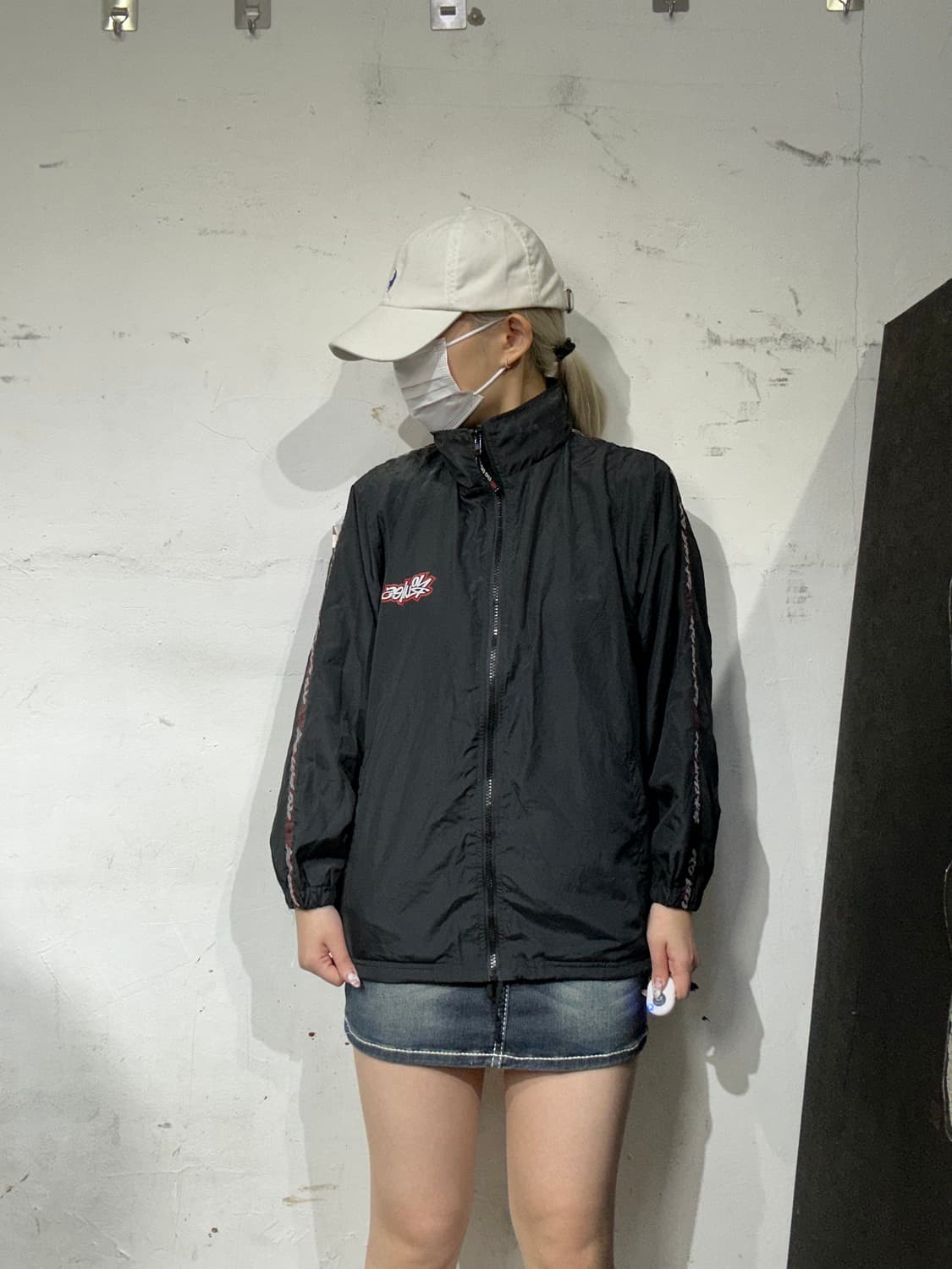 일본 빈티지 블랙 올드스쿨 프린팅 빅 로고 트랙 자켓 상품이미지2