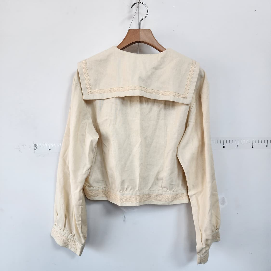 세일러 카라 레이스 블라우스 상품이미지3