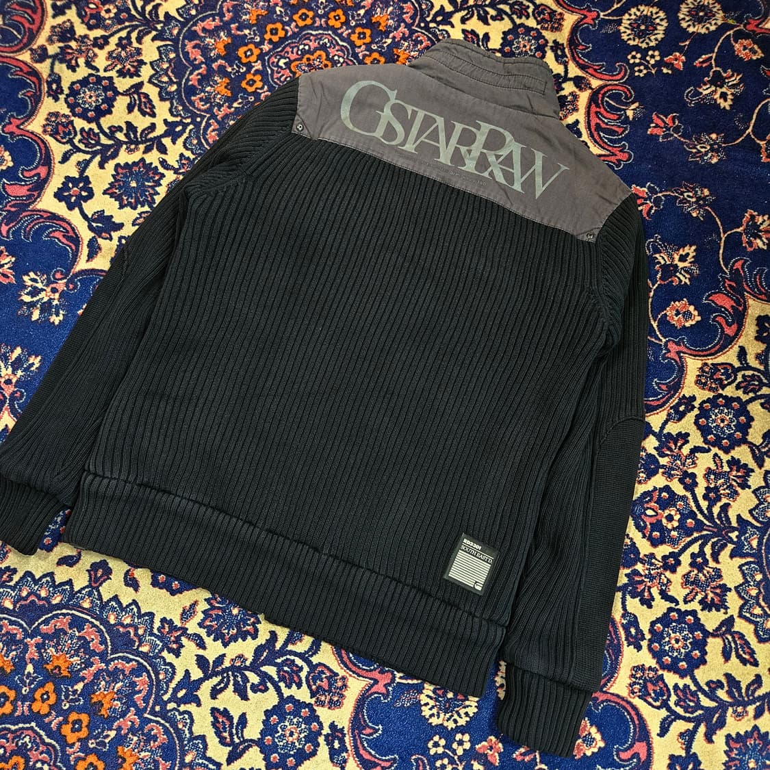 GSTAR RAW Y2K Back Logo 니트 집업 쉐르파 자켓 상품이미지2