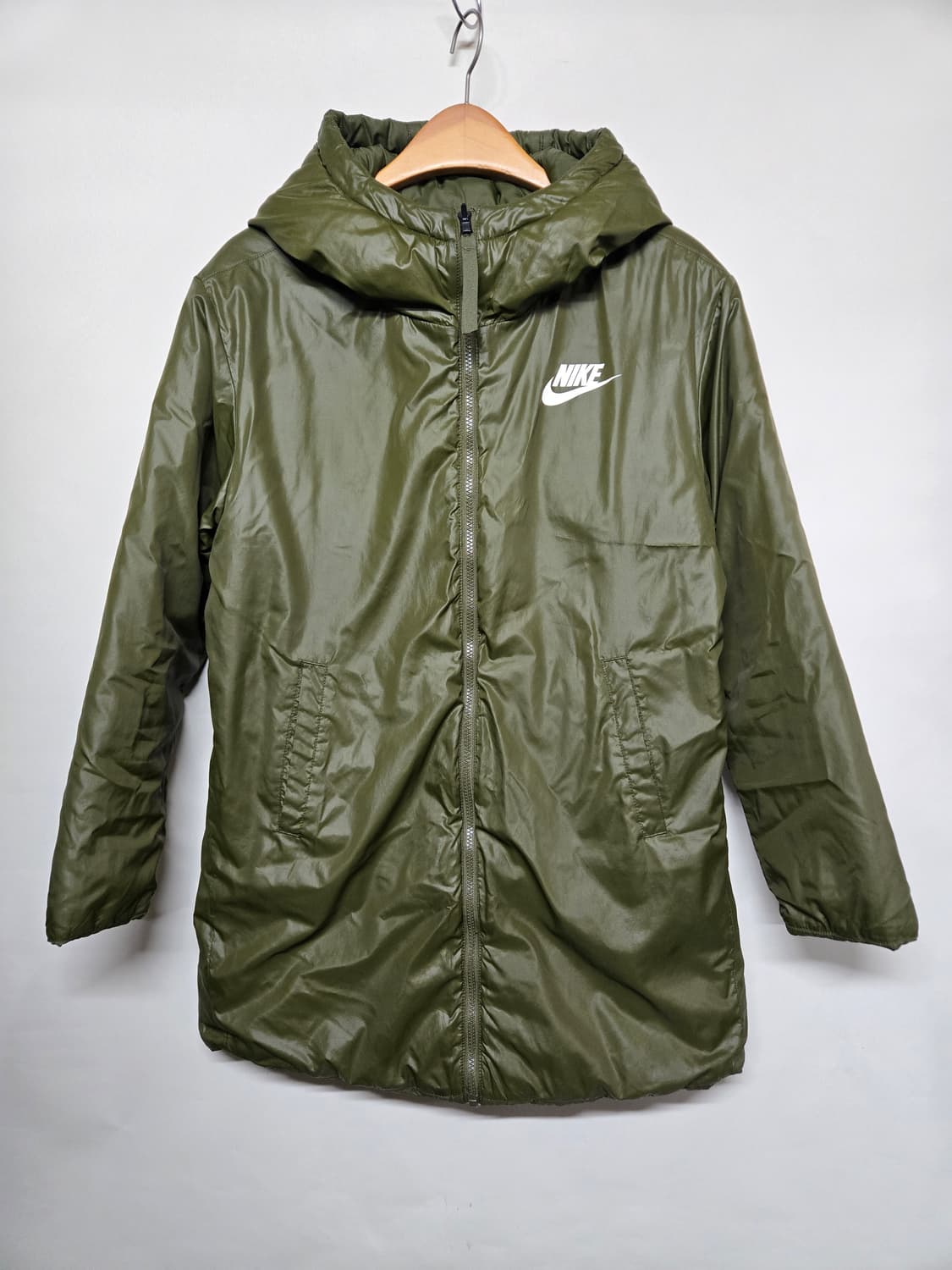 나이키 후드 양면 패딩 여성XL 점퍼 카키 상품이미지2