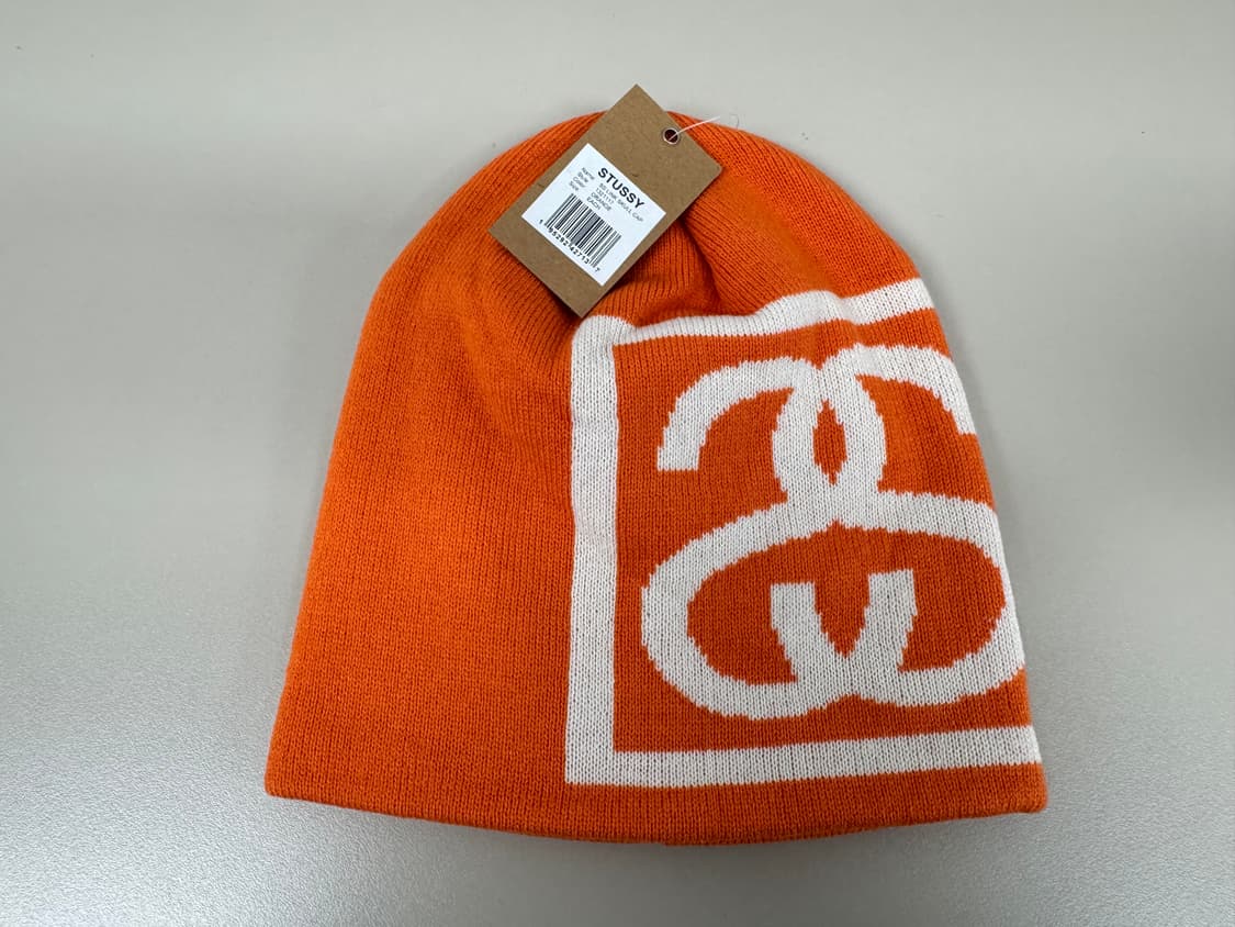 STUSSY 스투시 SS 링크 스컬캡 비니 오렌지 상품이미지1