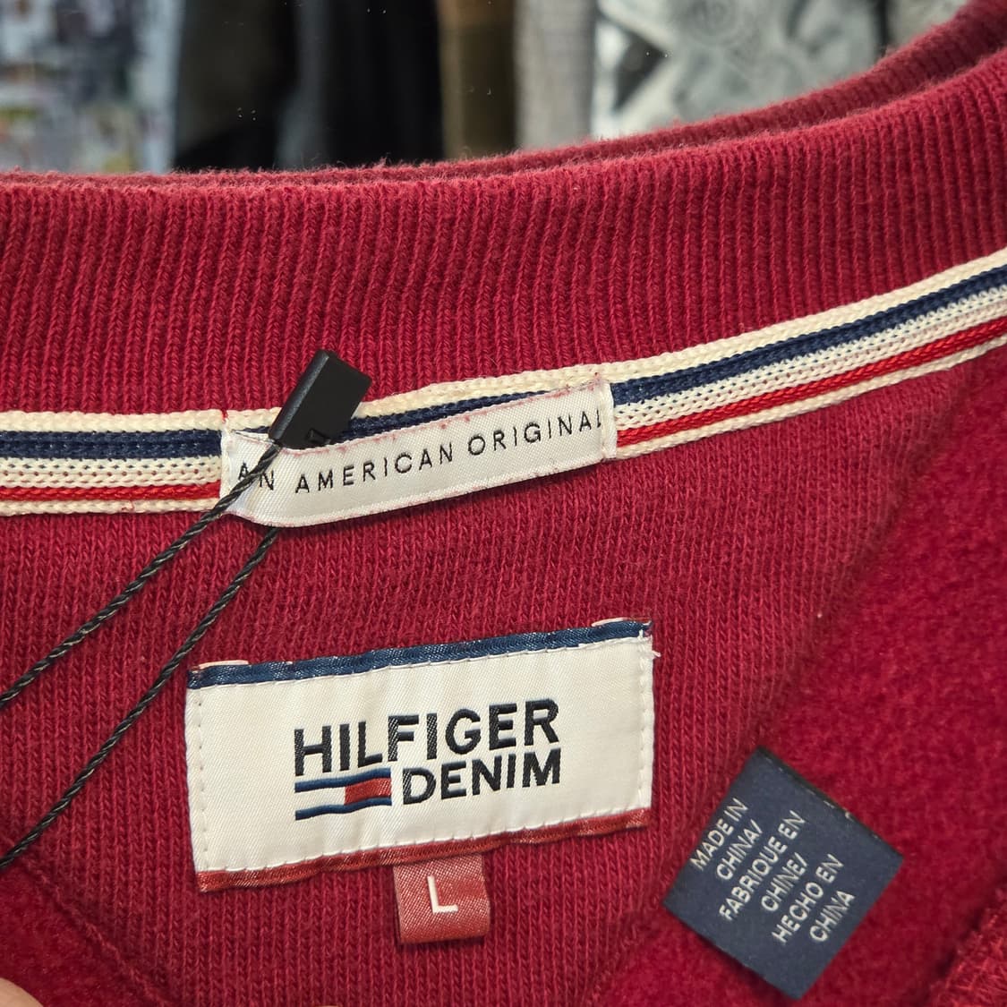 타미힐피거 별 자수 버건디 맨투맨 상품이미지9