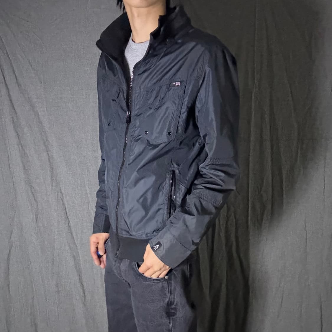 버커루 남색 남성용 바람막이 자켓 상품이미지3