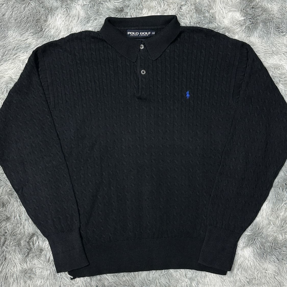 폴로 골프 블랙 케이블 니트 L 상품이미지1