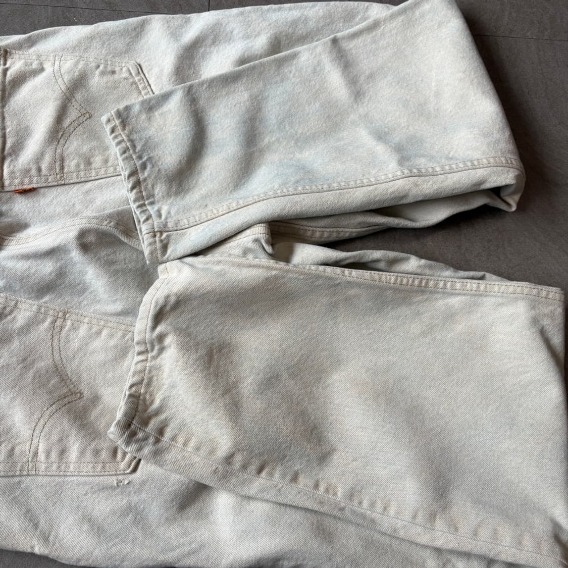 96년 미국 생산 리바이스 550 데님 오렌지탭 아이보리 팬츠 상품이미지10