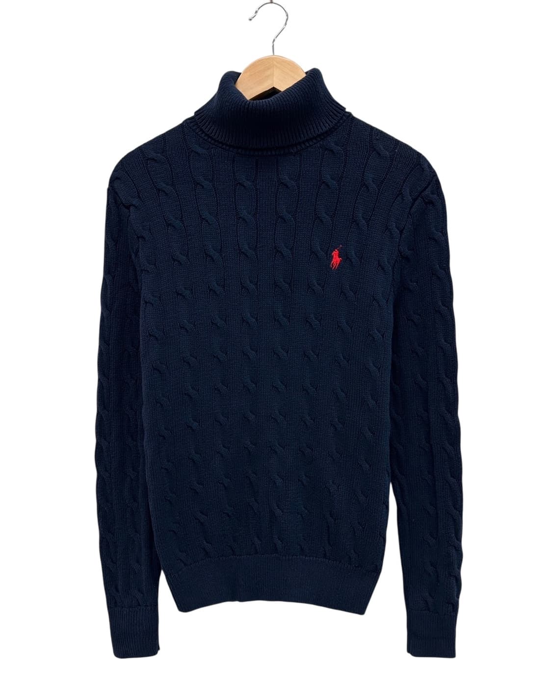폴로 랄프로렌 폴라넥 꽈배기 케이블 니트 네이비 (XS)  상품이미지1