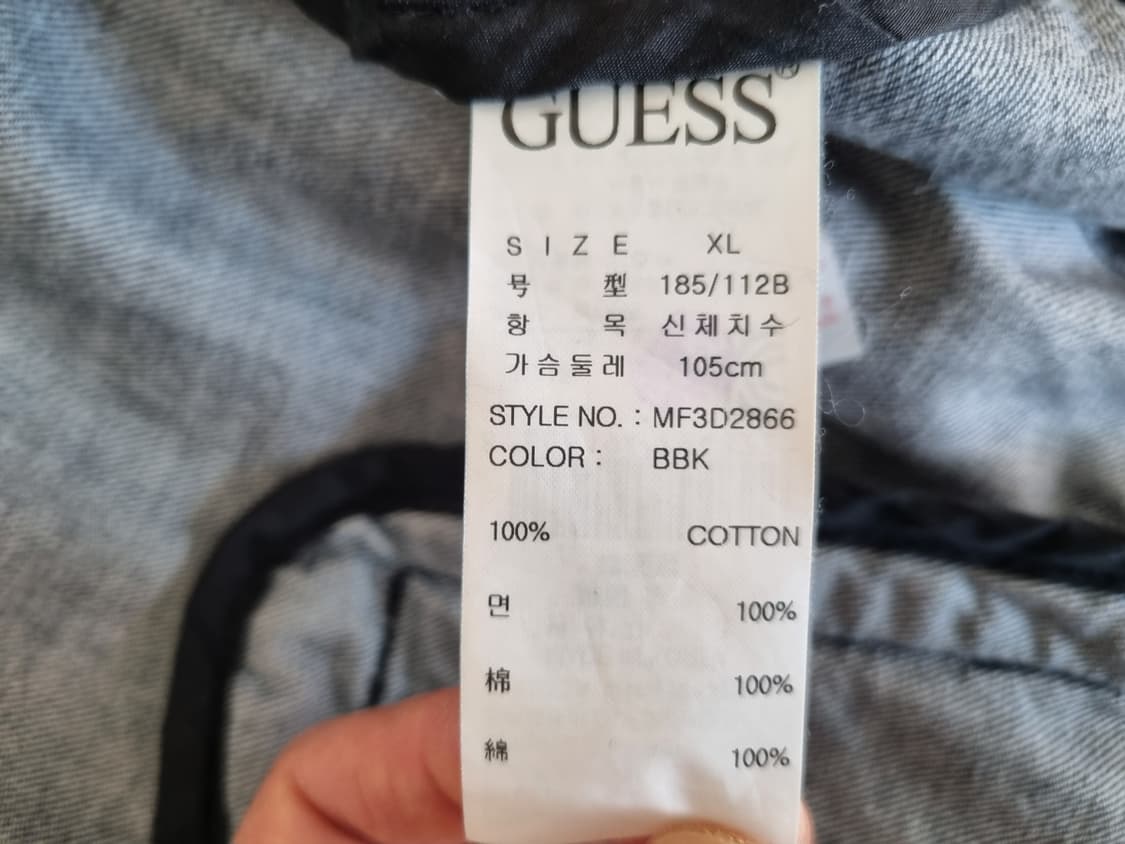 GUESS 남성 데님 블루종 자켓 XL 상품이미지7