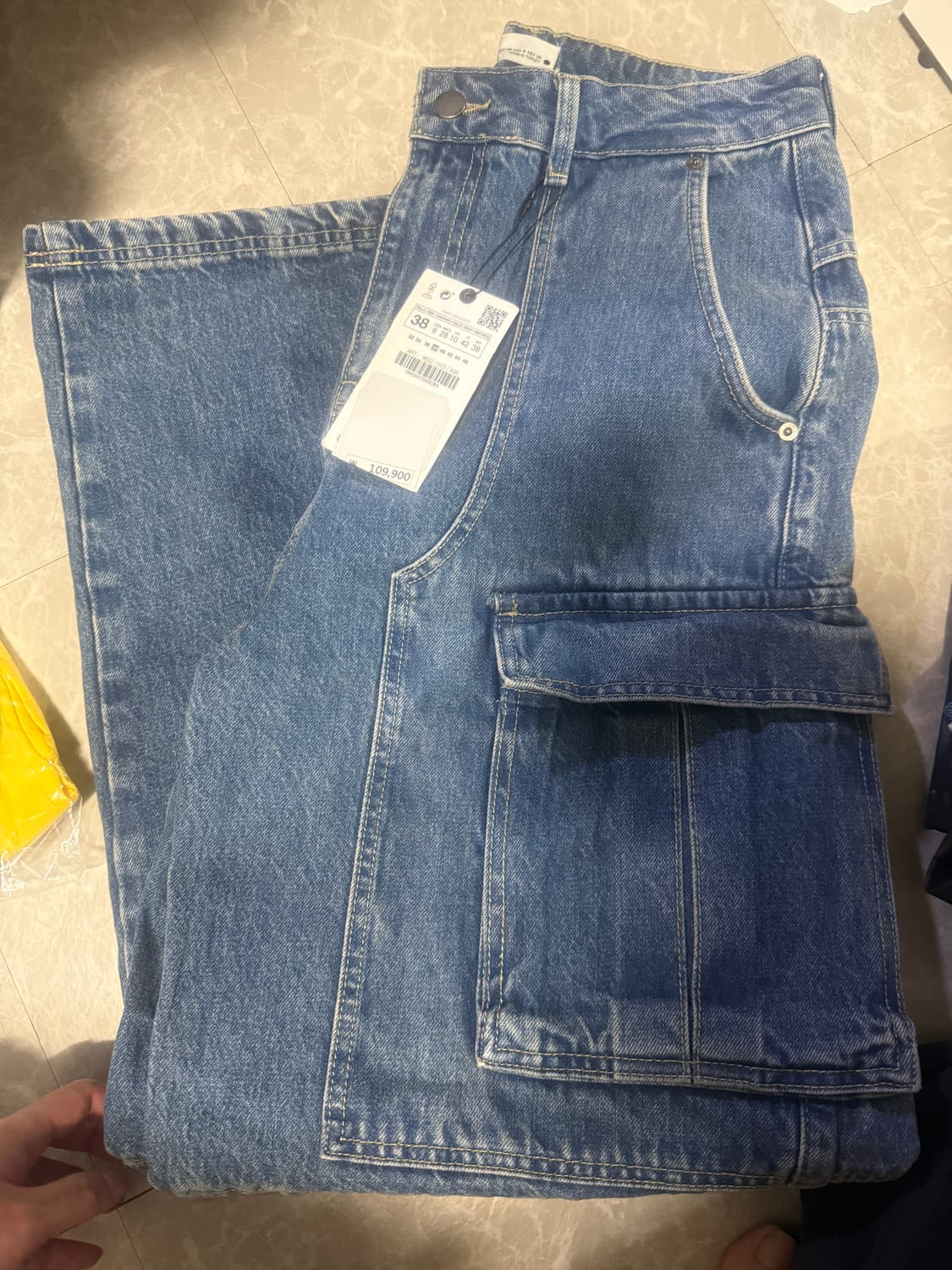 38사이즈 자라 zw 하이웨스트 카고 팬츠 데님 9632/072 상품이미지3