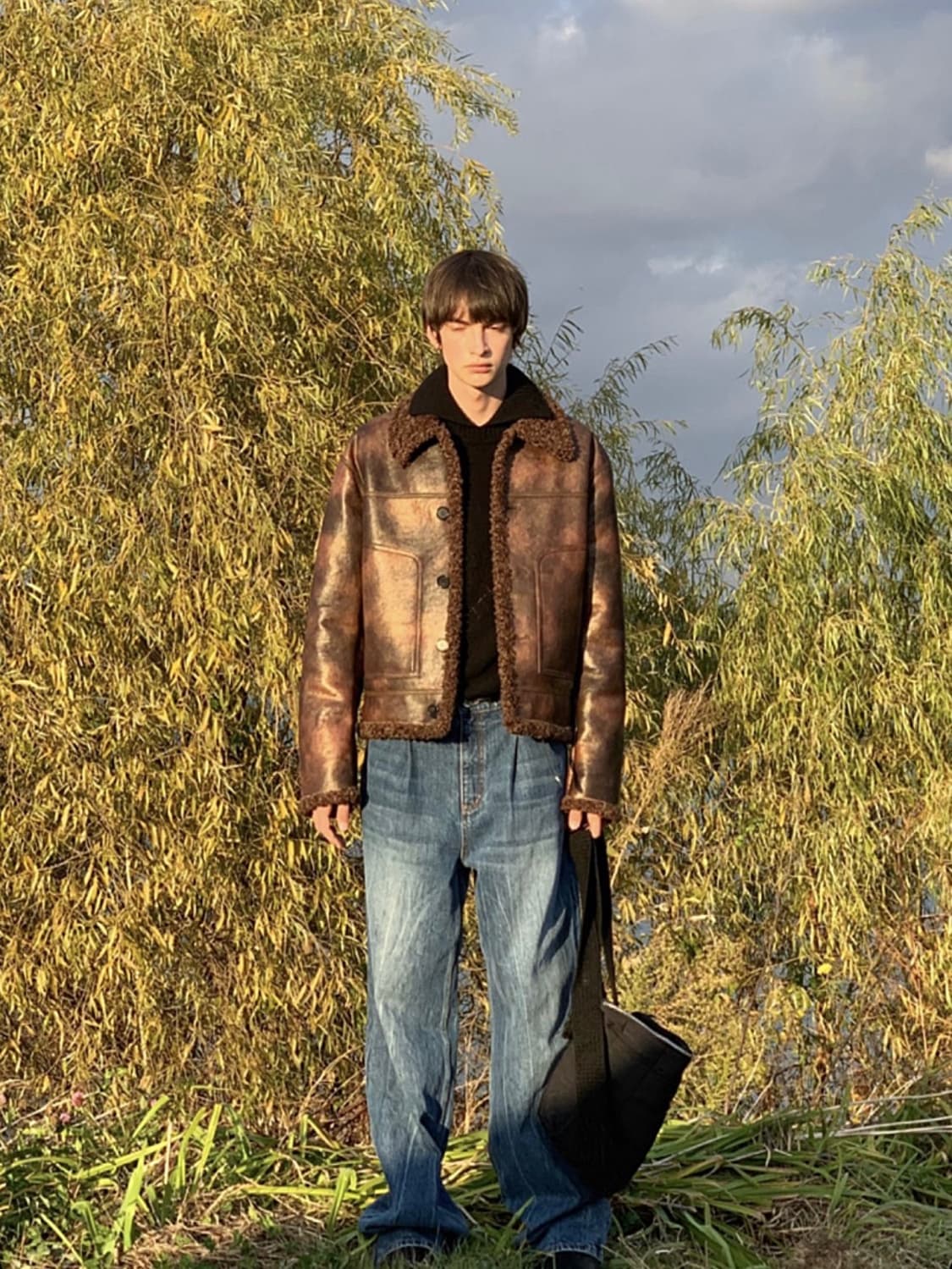 알렌느 리버시블 무스탕 가죽자켓 상품이미지1