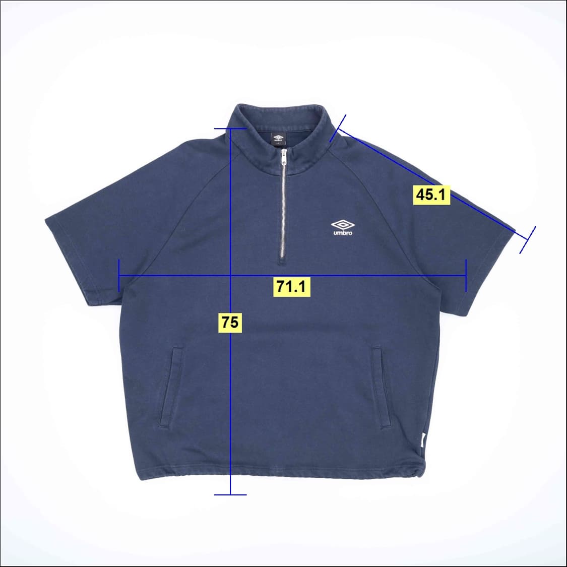 110 엄브로 오버핏 하프집업 반팔 맨투맨 4258 상품이미지7