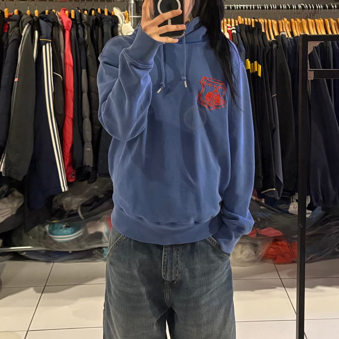 디젤 블루 후드티 상품이미지1