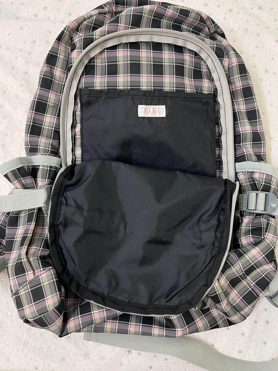 엘르 체크 백팩 🍥 상품이미지7