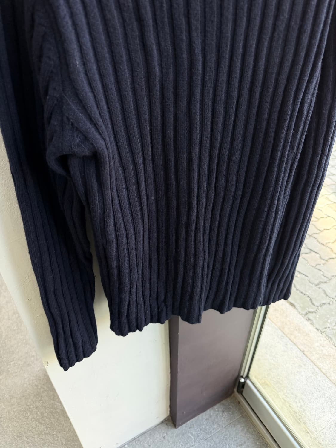 50/ 엠프리오 아르마니 레더 블랜딩 골지패턴 니트 상품이미지7