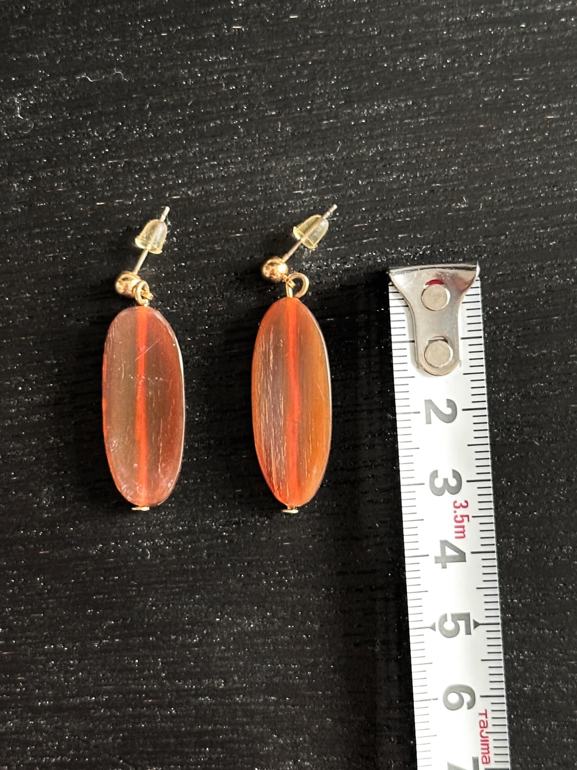 빈티지 클리어브라운 오벌 드롭 이어링 상품이미지4