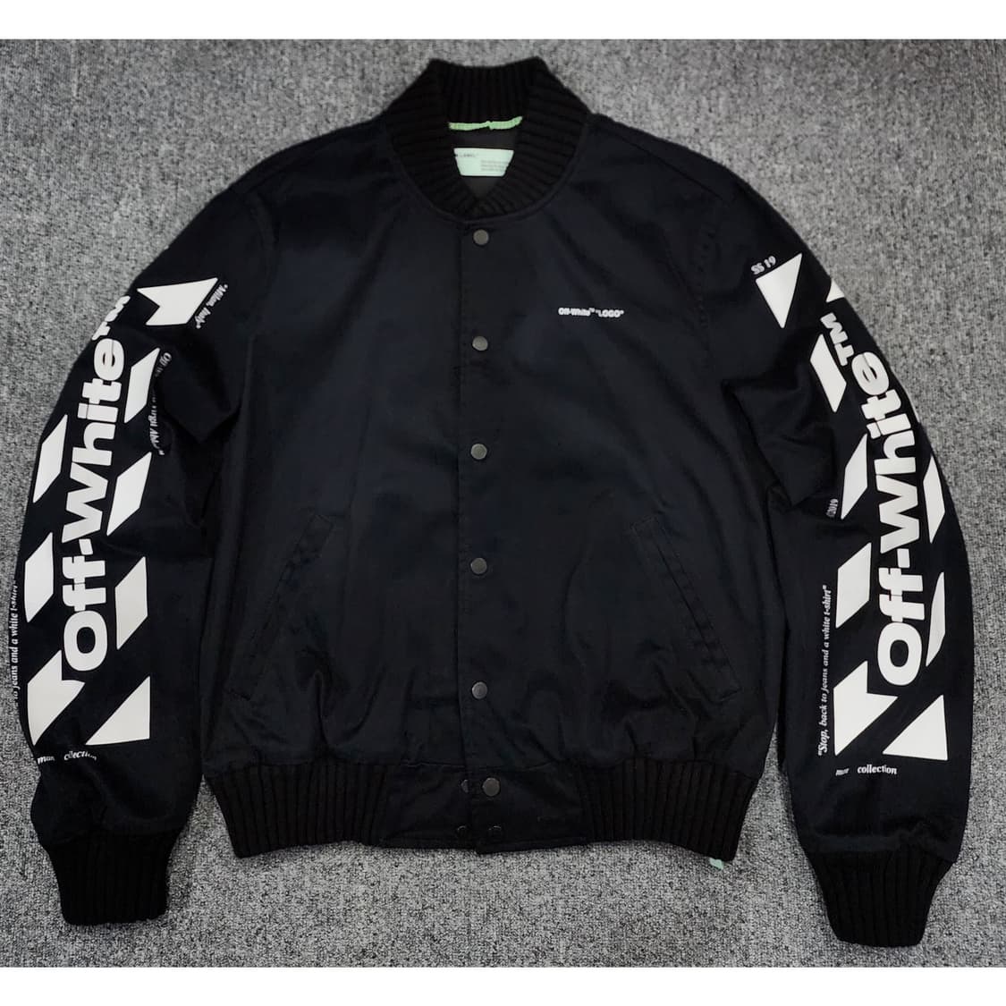 오프화이트 애로우 로고 블루종 봄버 자켓 L 상품이미지1