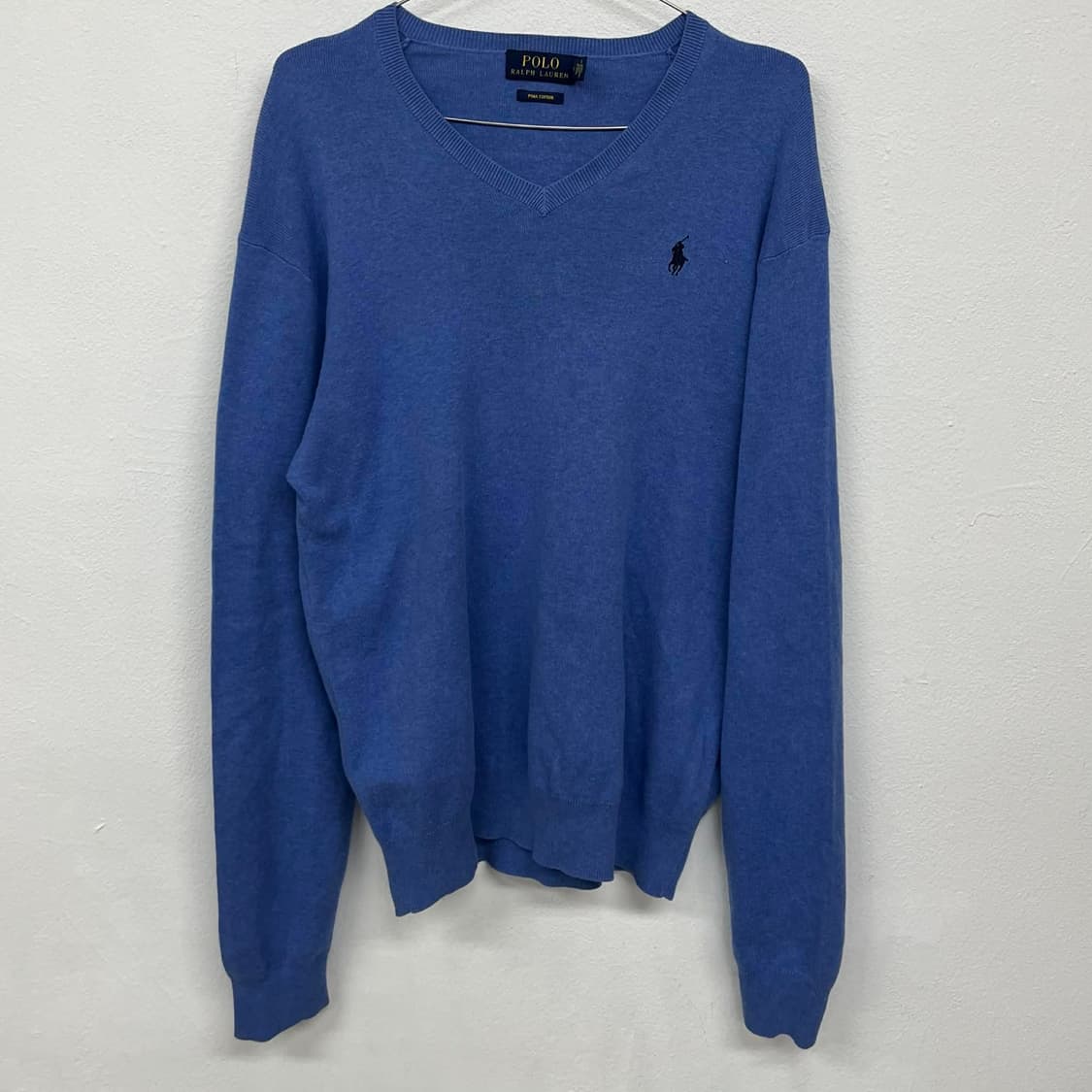 폴로 랄프로렌 피마코튼 브이넥 니트(S) 상품이미지5