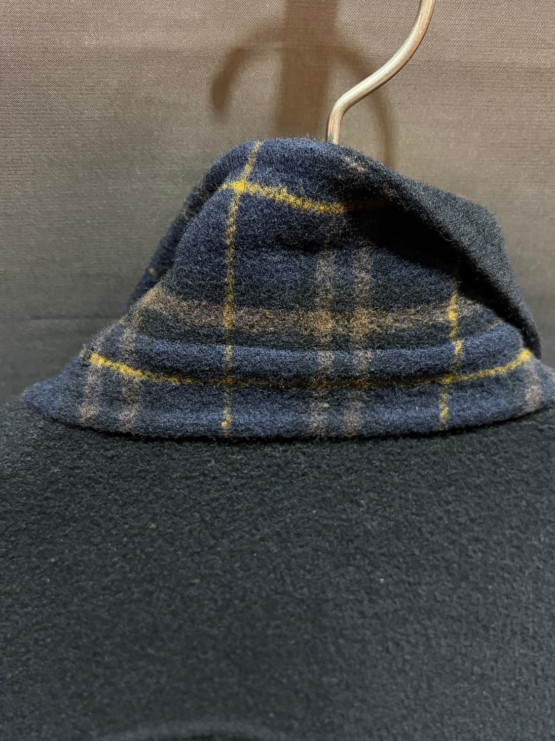 XL YSL 입생로랑 포켓 심볼로고 체크카라 울 싱글코트 상품이미지4