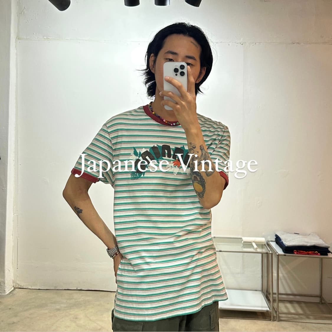 일본 빈티지 프린트 반팔 티셔츠 상품이미지1