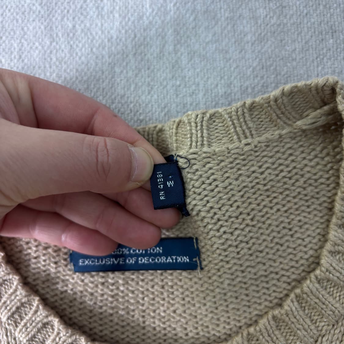 95 폴로랄프로렌 코튼 베이지 니트 상품이미지3