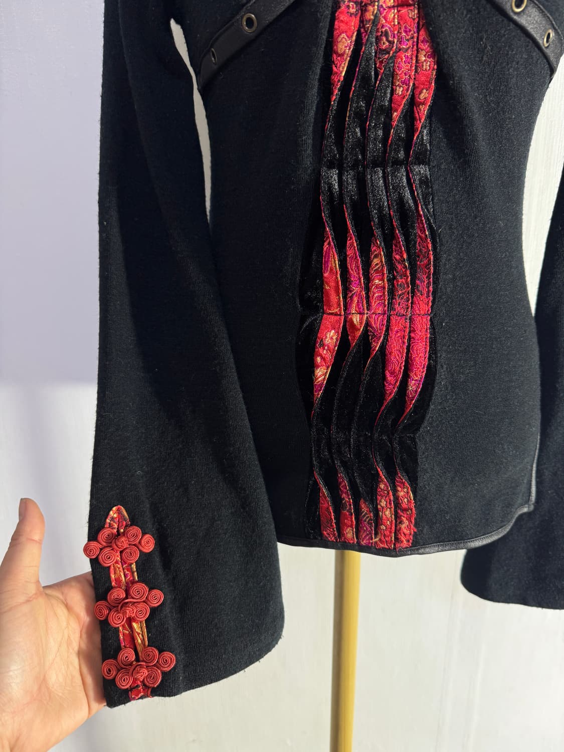 Ozz on 오리엔탈 패턴 니트 탑 y2k 고딕 상품이미지6