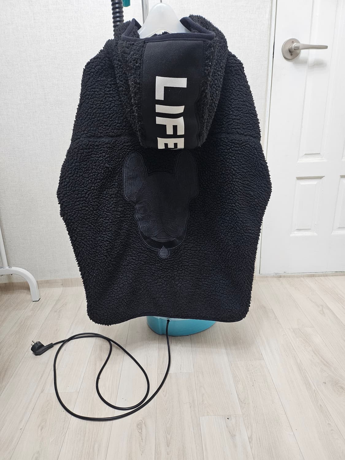 (100~105)L ☆초대장급☆라이프워크[블랙] 빅자수 쉐르파후리스점퍼 상품이미지7