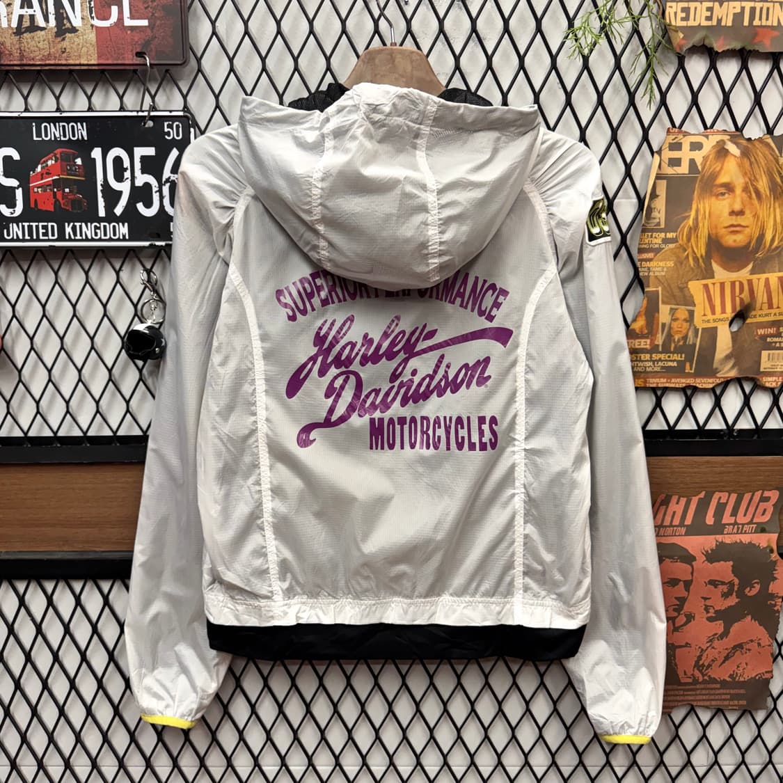 할리데이비슨 우먼스 경량 바람막이 후면 레터링 로고 포인트 화이트 상품이미지2