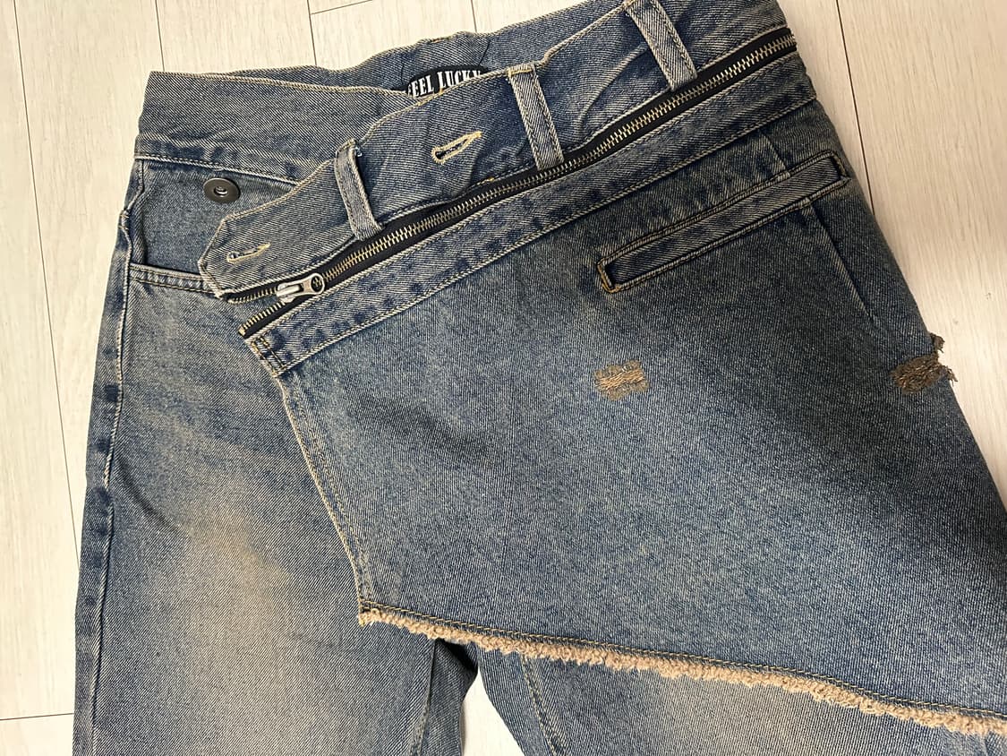 아이필럭키 Denim Bootscut skirt pants 상품이미지1