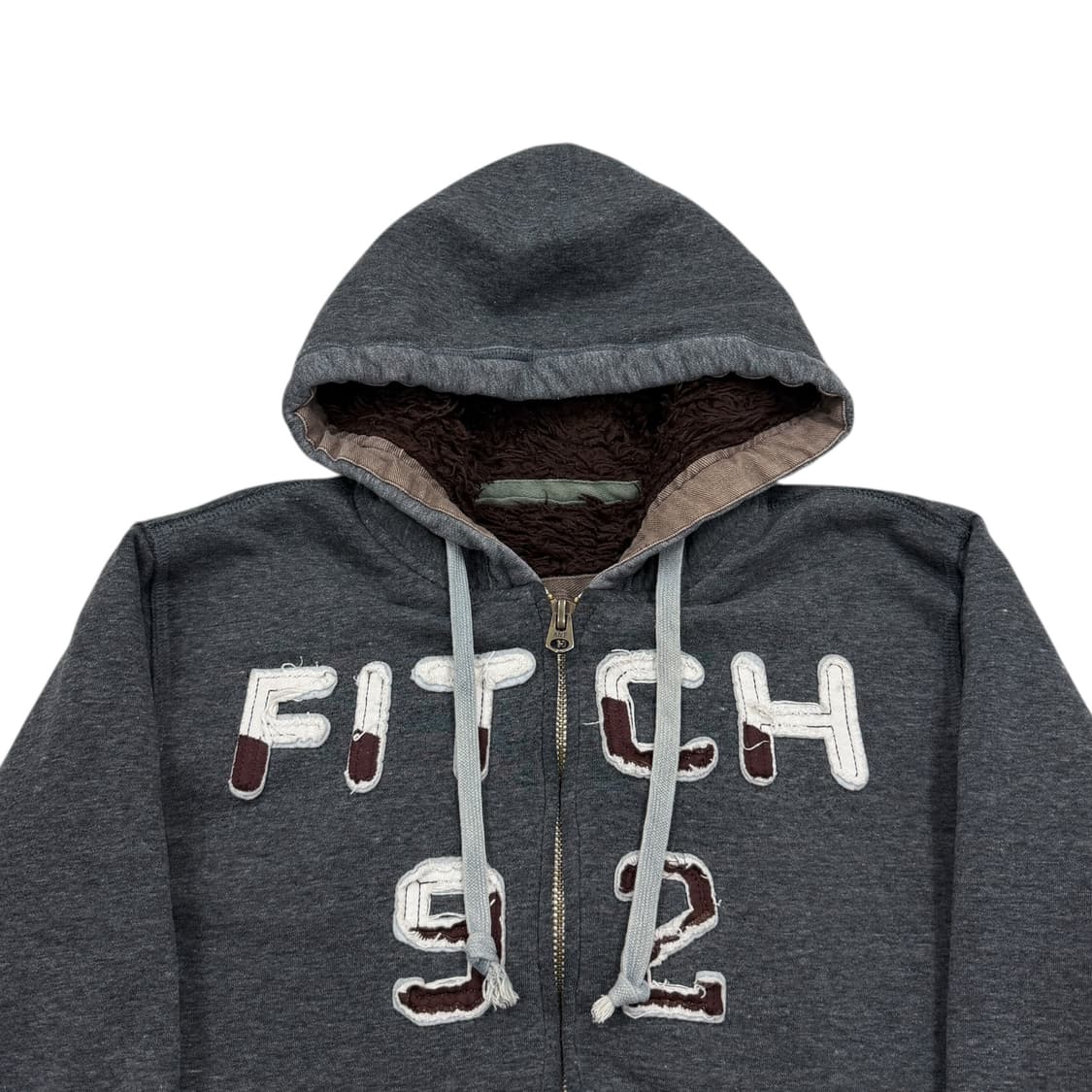 아베크롬비 빈티지 Y2K 울프죠 보아털 퍼 후드집업 자켓 그레이  L 상품이미지2