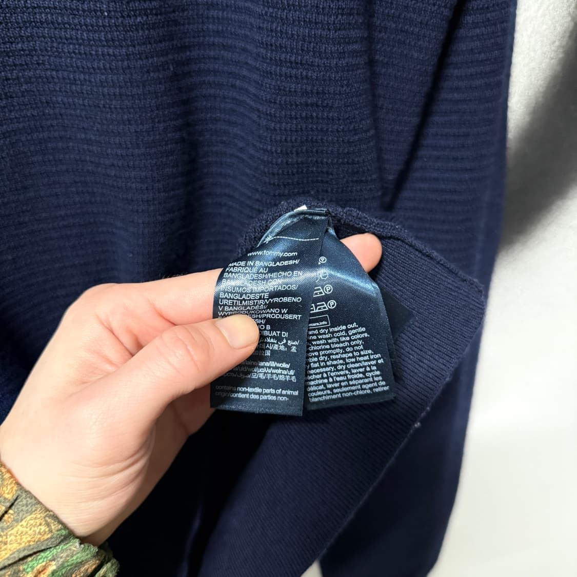 타미힐피거 원 포인트 와플 긴팔 니트 네이비 상품이미지5