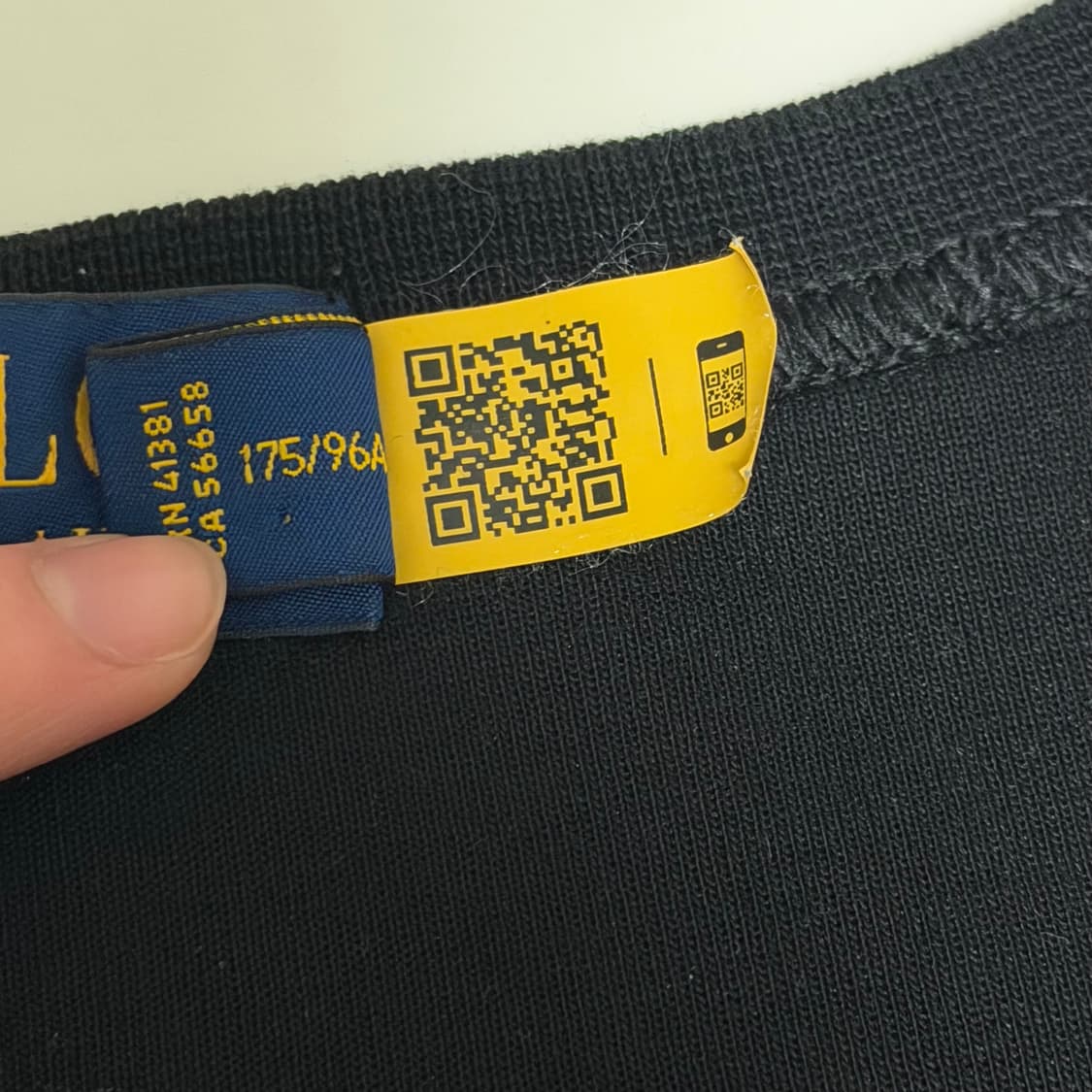 폴로 맨투맨 블랙 m 정품 큐알 상품이미지2