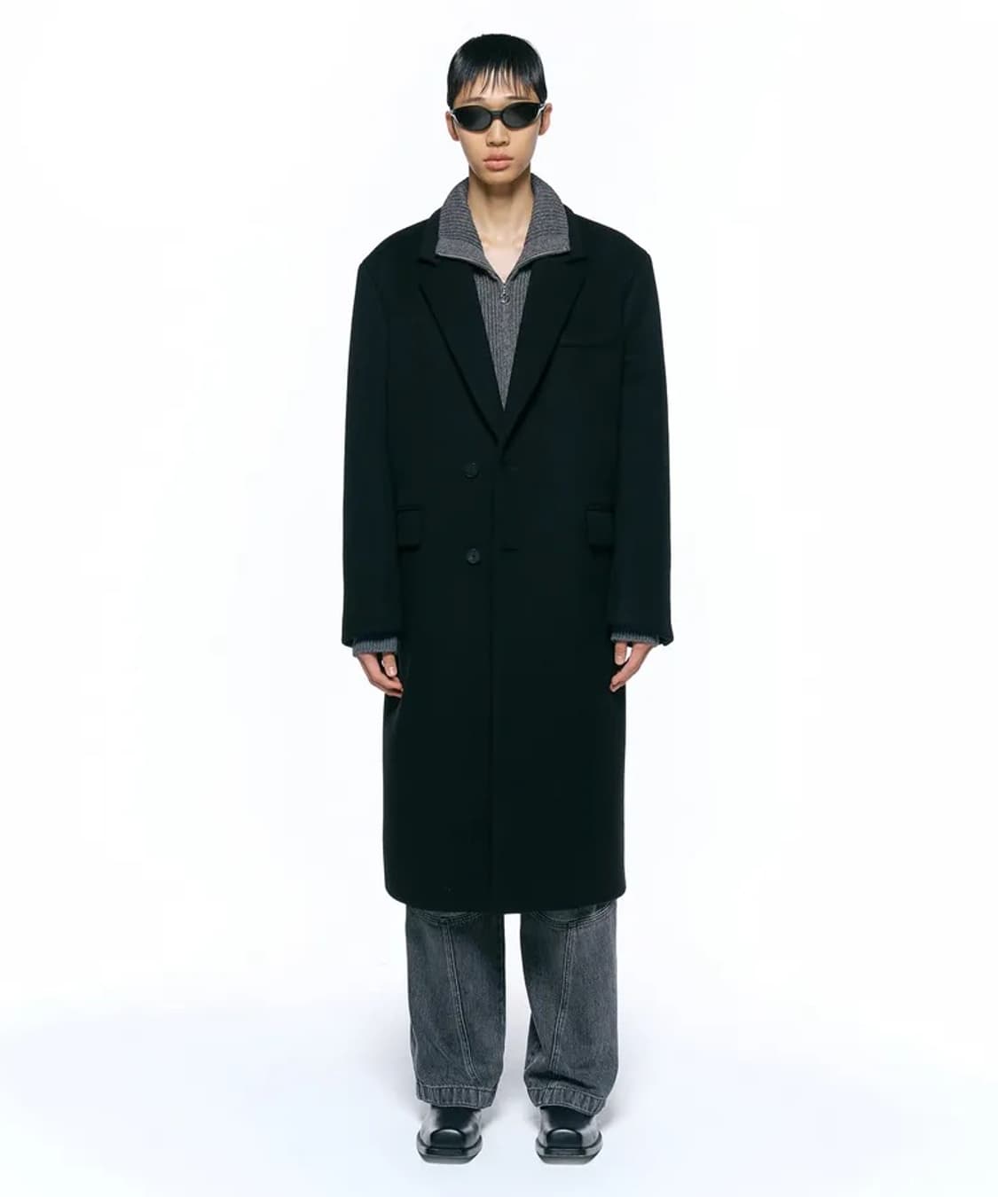 인사일런스 캐시미어 체스터 코트 블랙 상품이미지2