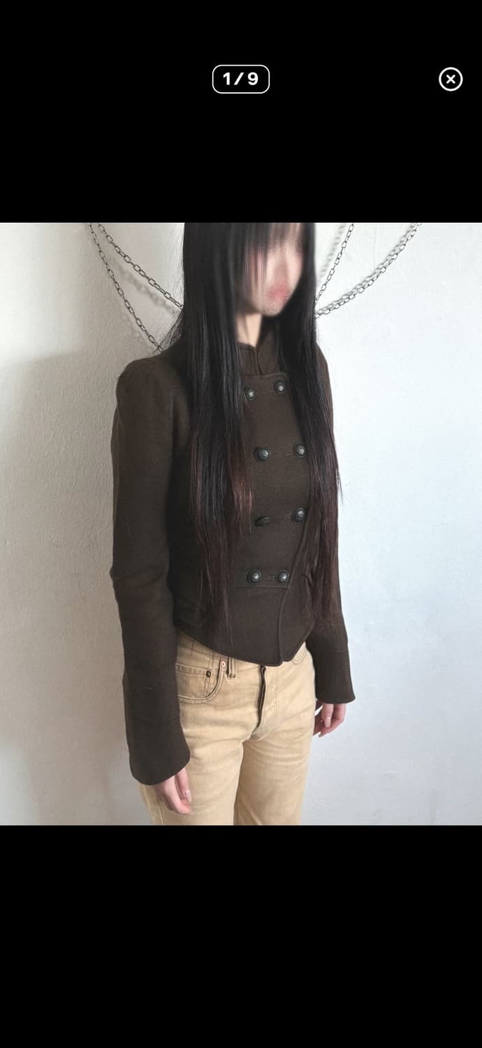 시스템 브라운 울 크롭컷 나폴레옹 자켓 상품이미지1