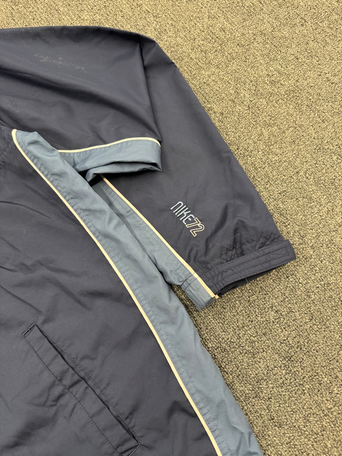 L)00’s 나이키 빈티지 올드스쿨 네이비/블루 배색 바람막이 트랙자켓 상품이미지4