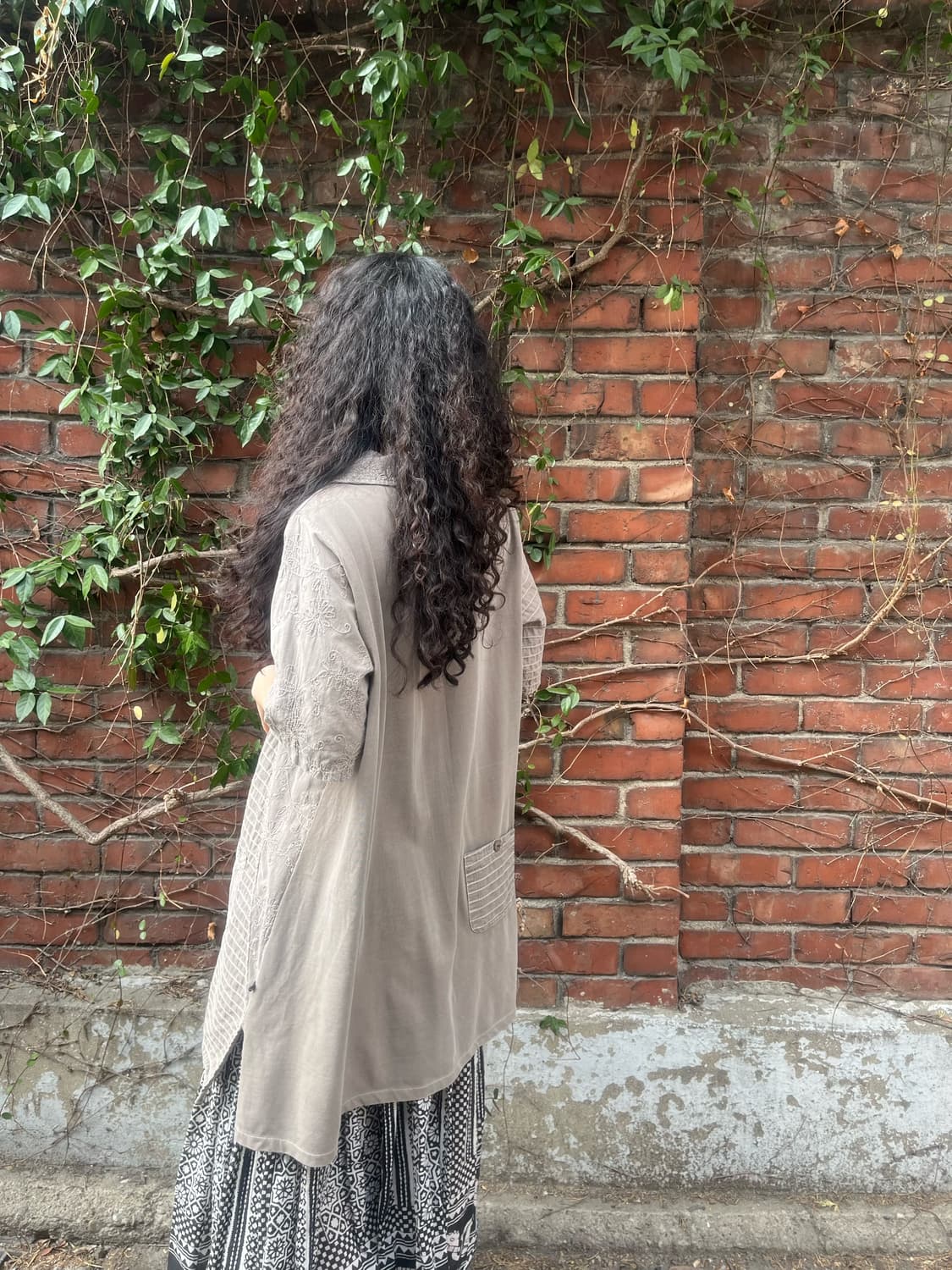 일본 빈티지 패치워크 미디 원피스 상품이미지4