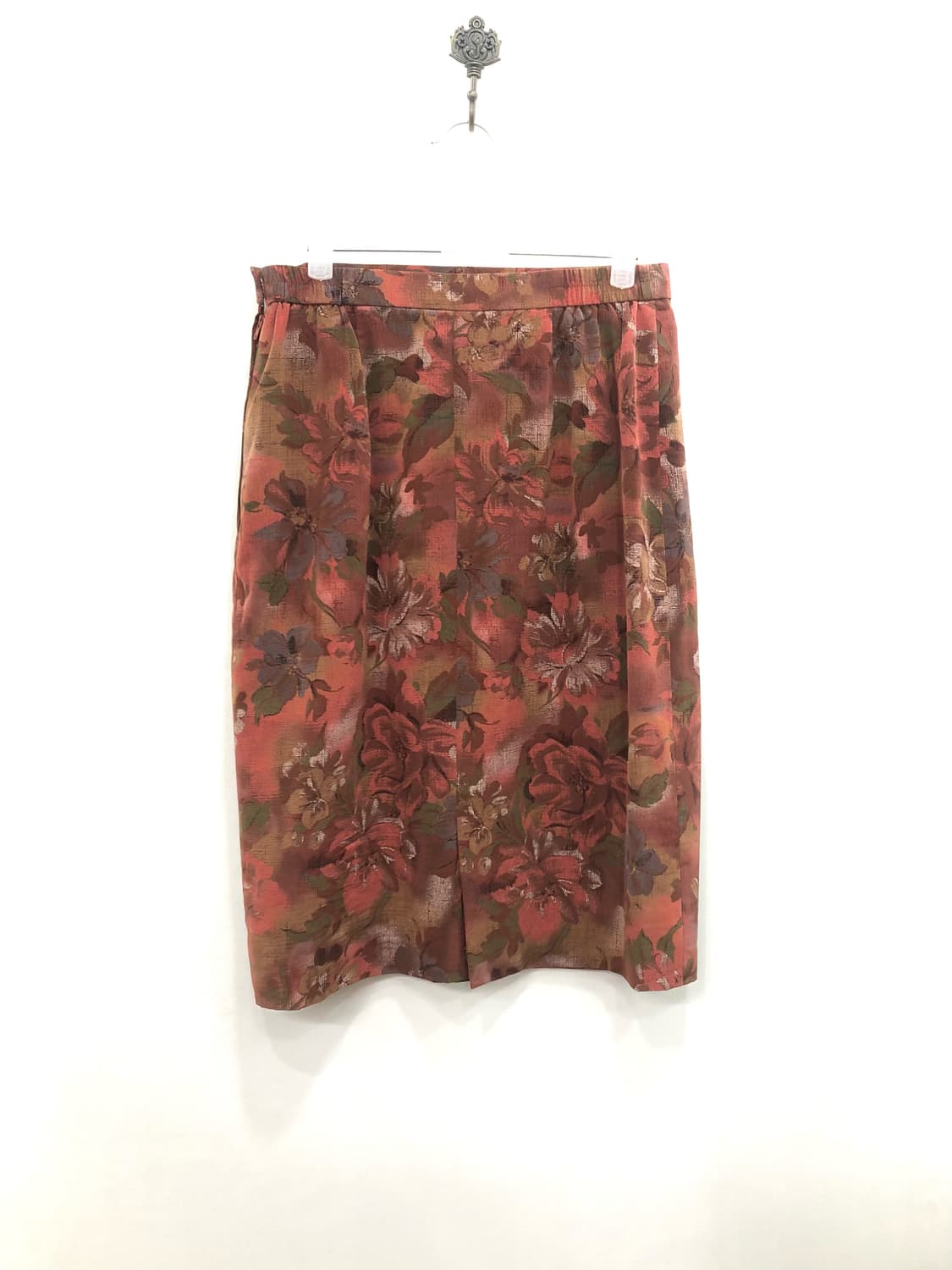 red oriental floral pattern midi skirt 상품이미지3