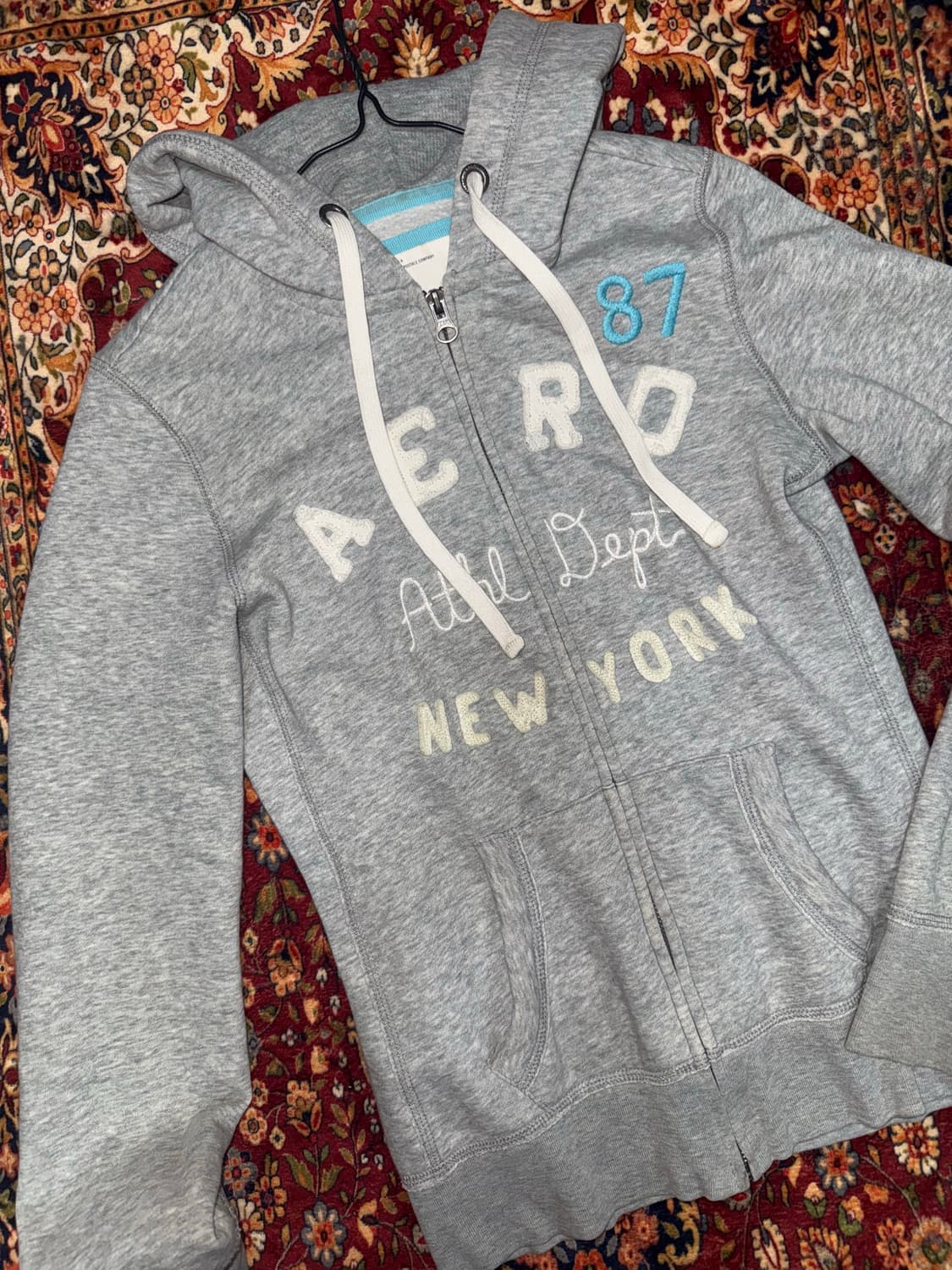 빈티지 슬림핏 그레이 y2k 후드집업 상품이미지1
