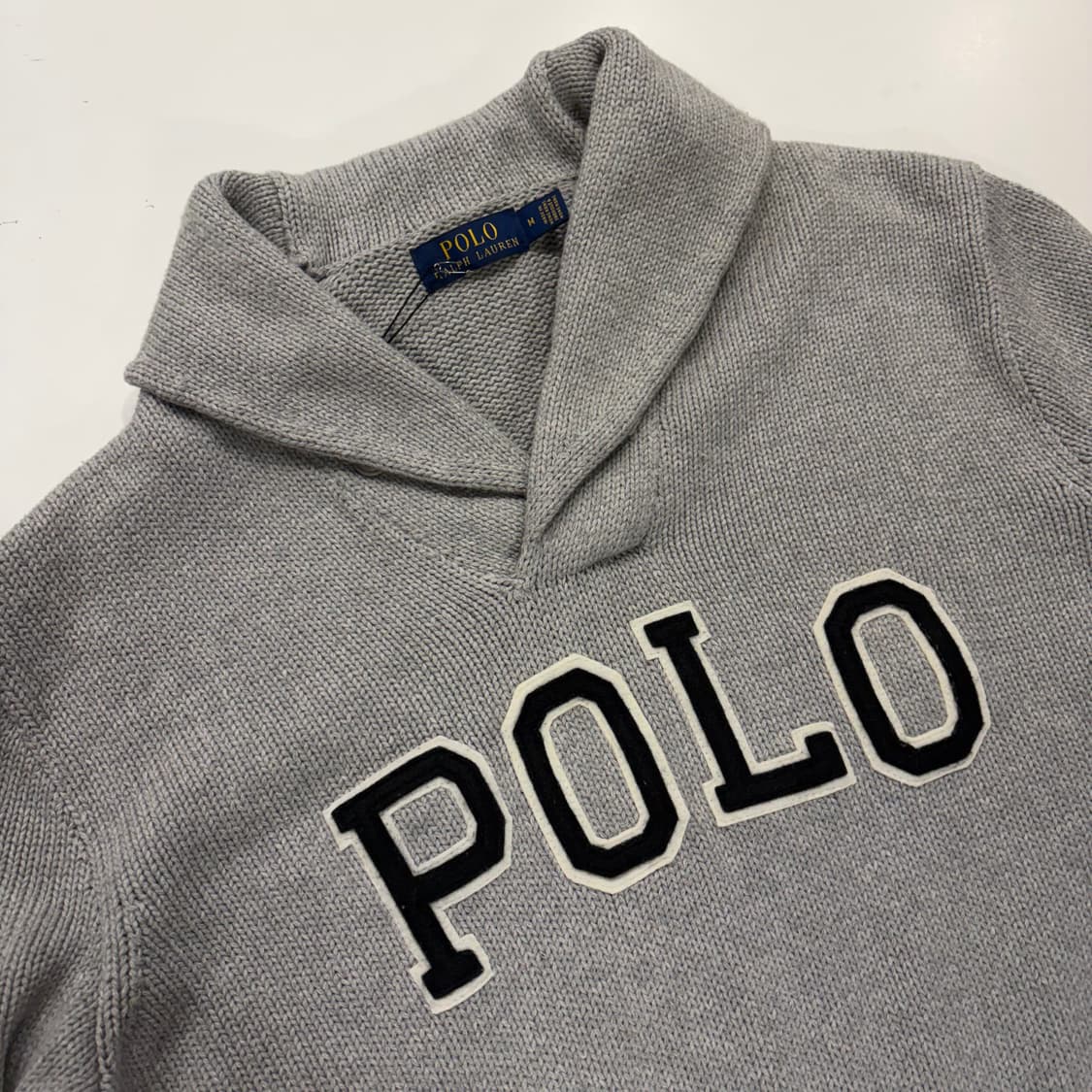 [M] 폴로 랄프로렌 POLO 로고 니트 스웨터 회색 D974 상품이미지3
