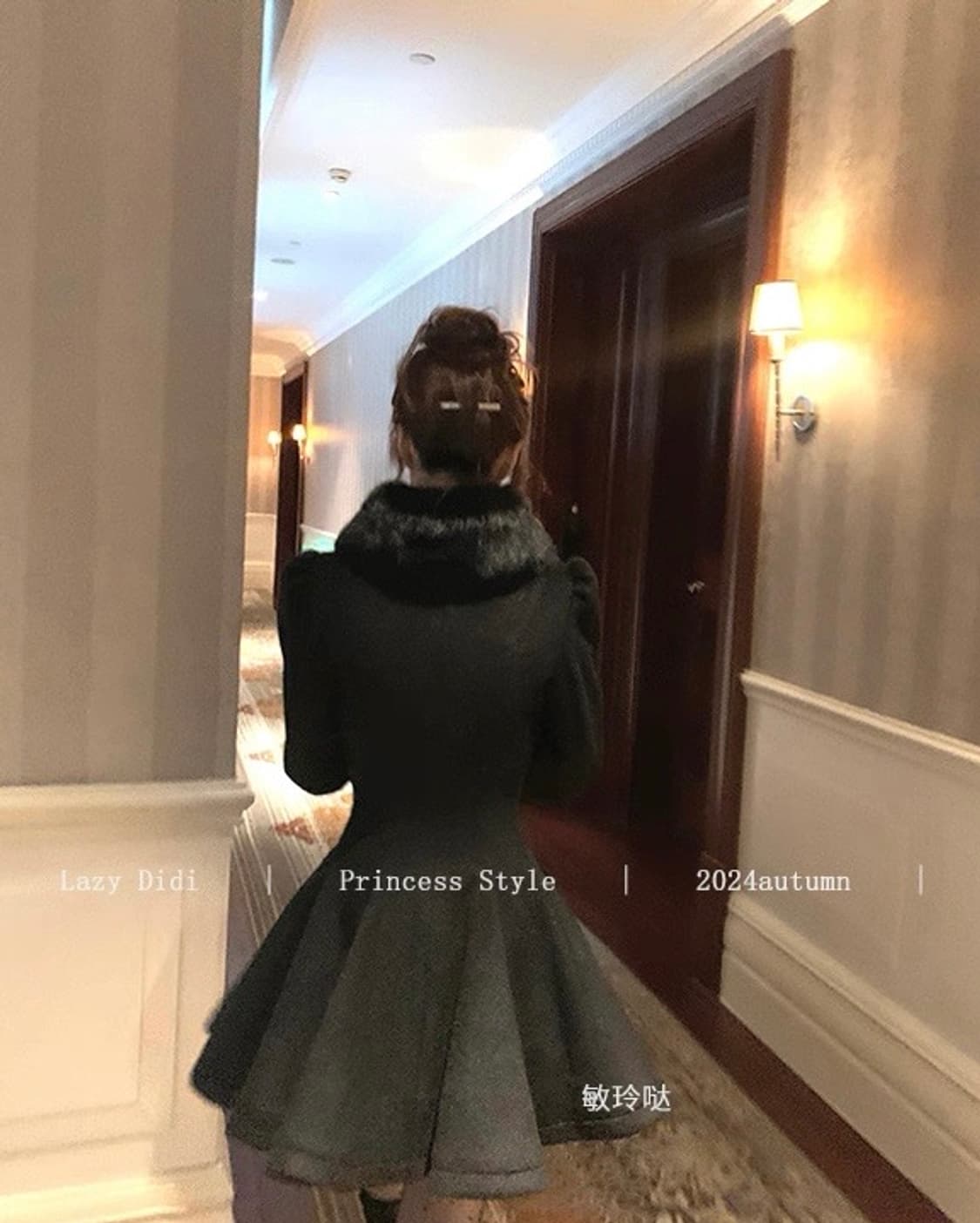 Lady DiDi 햅번블랙 더블버튼 하프 드레스코트 상품이미지7