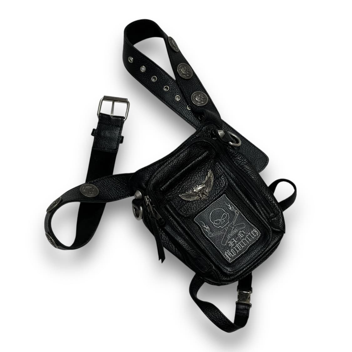 Biker Eagle Skull Stud Dark Belt 상품이미지1