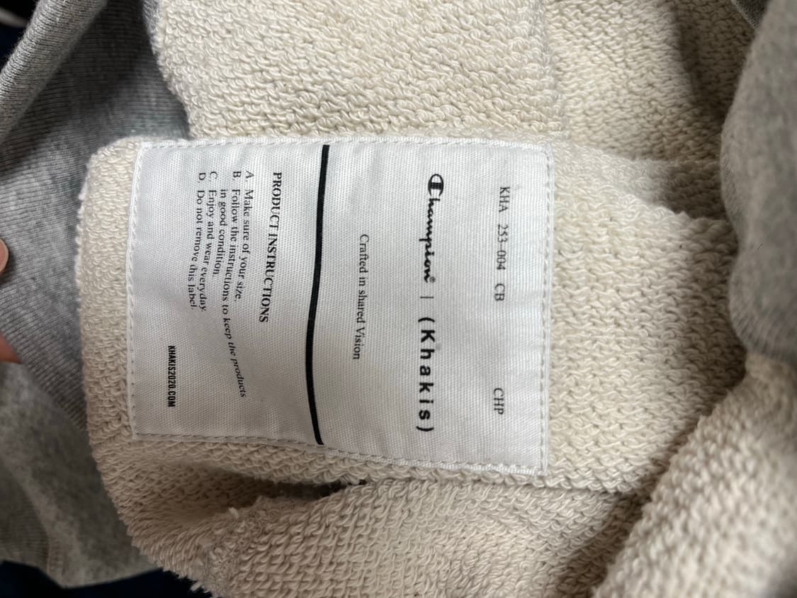 [카키스X챔피온]클럽 후드 티셔츠 Oxford Grey_ S 상품이미지9