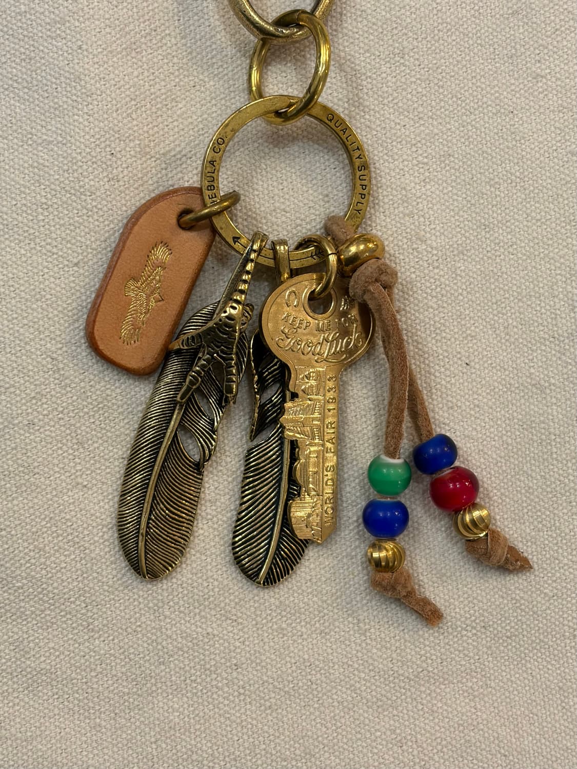 브라스 이글&페더 빈티지 키링 상품이미지3