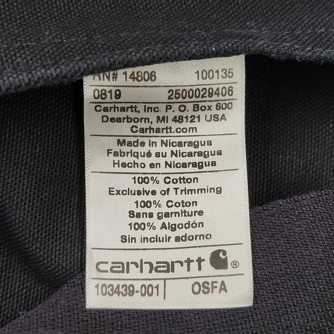 칼하트 빈티지 블랙 에이프런 앞치마 상품이미지9