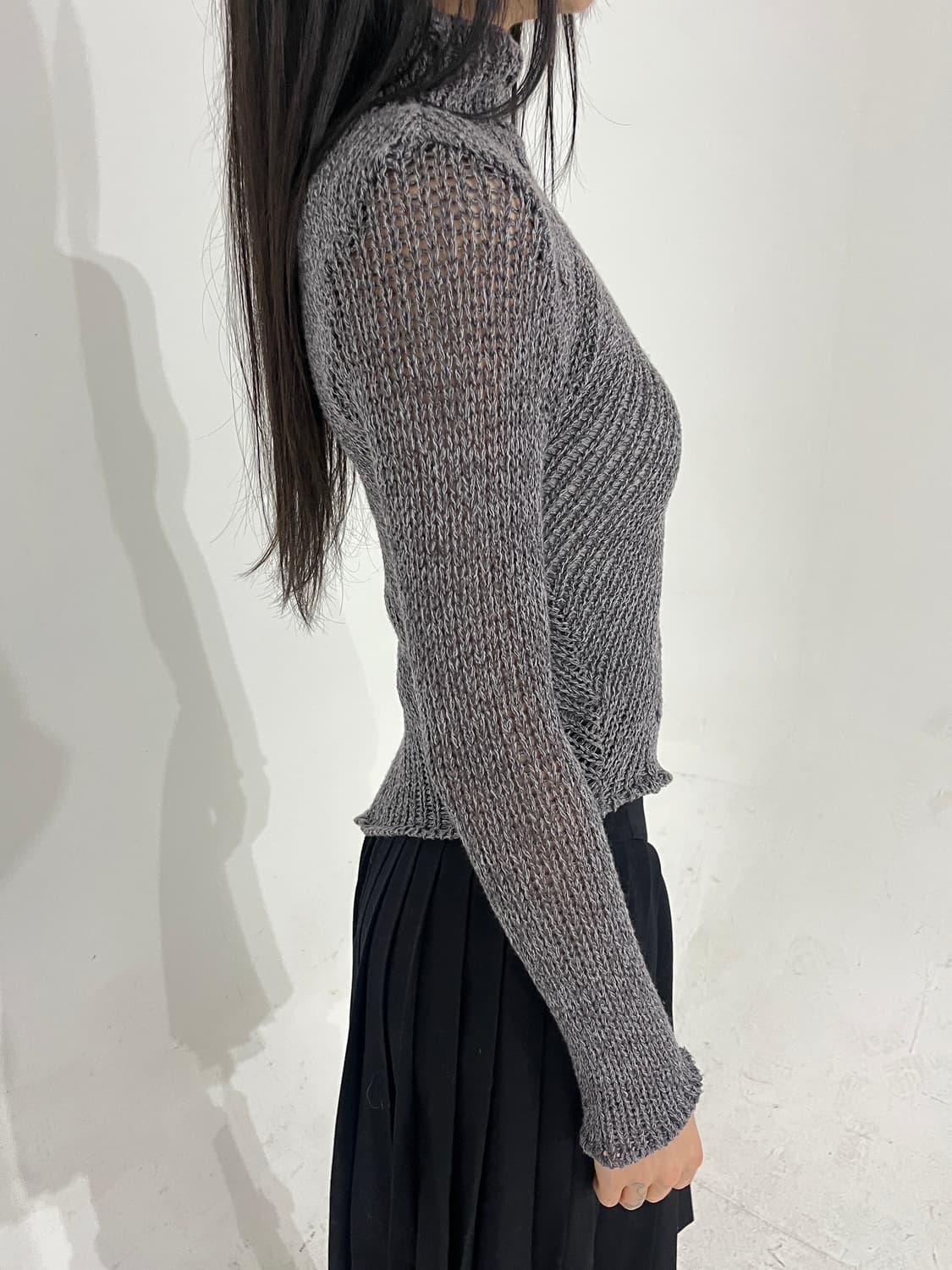Asymetric net knit top 상품이미지6