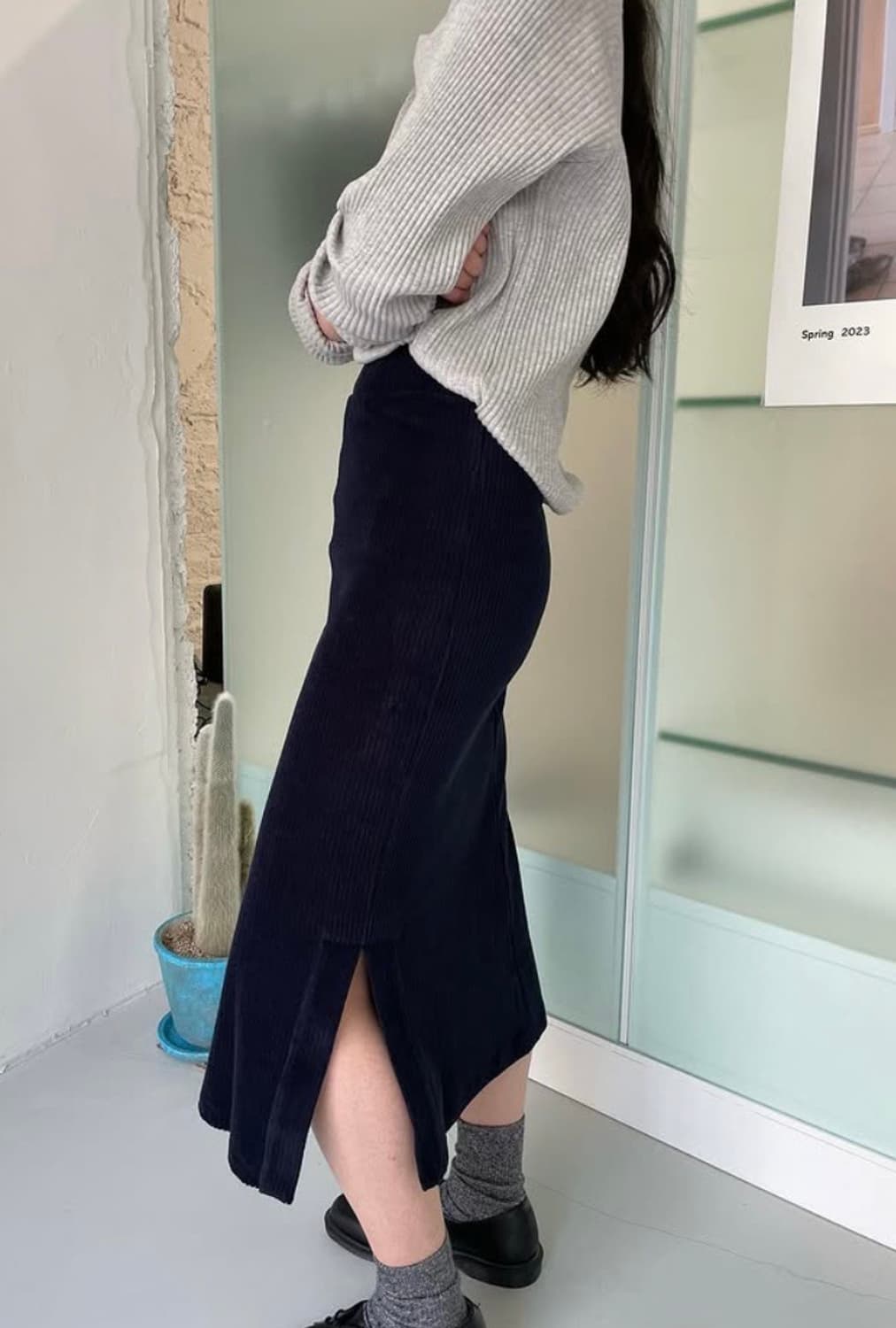 베이스레인즈 네이비 스커트 상품이미지1