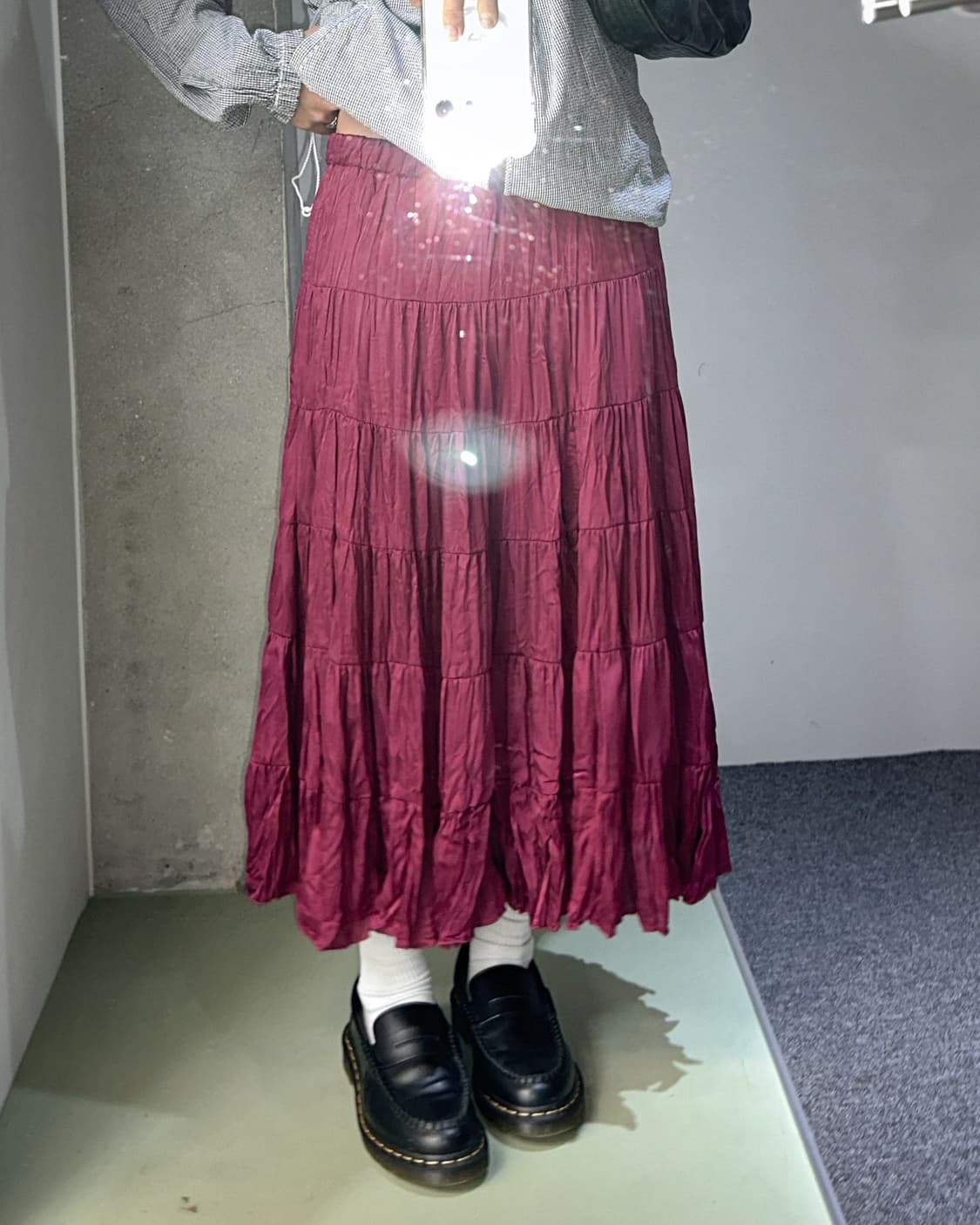 burgundy cancan skirt 상품이미지3